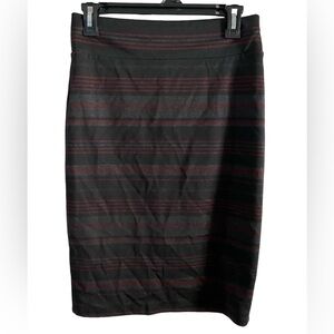 Joe B by Joe Benbasset Black/Red/Gray Striped Pencil Skirt